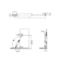Газлифт мебельный усилие 60 N - 6 кг / 2 шт